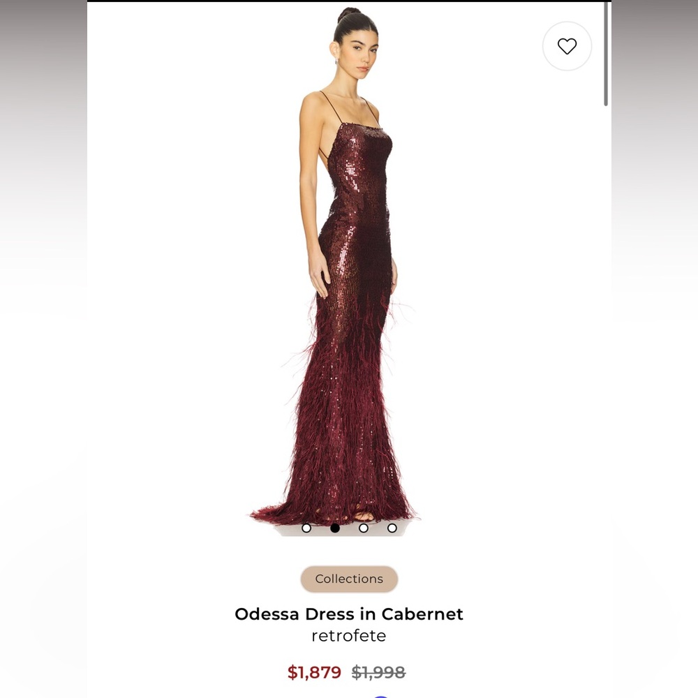 Retrofete Burgundy Sequin Backless Dress